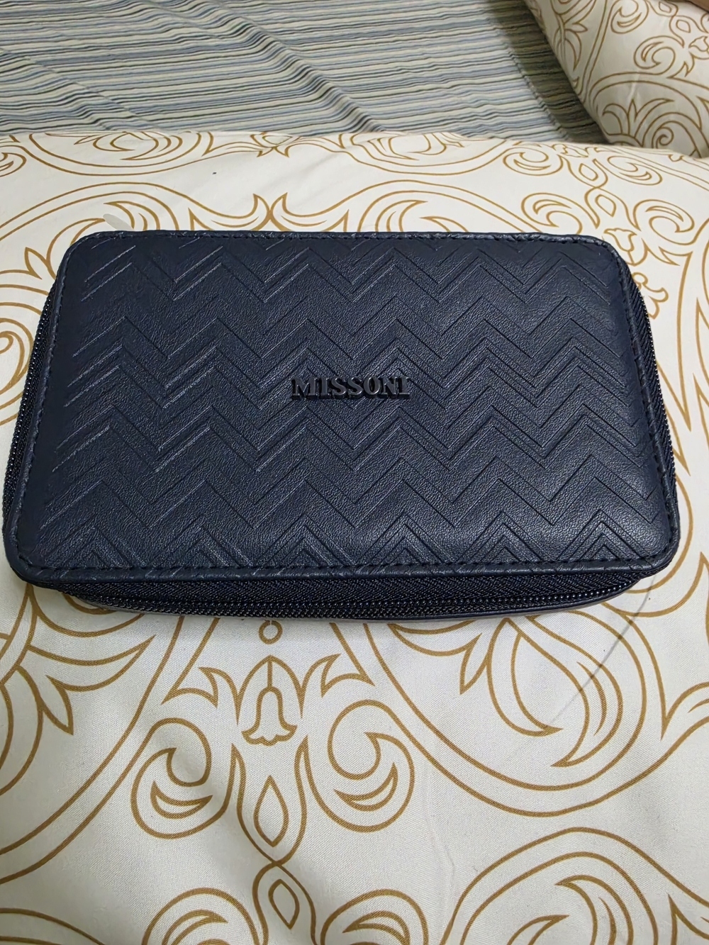 Missoni Navy Chevron Zip Toiletry Pouch